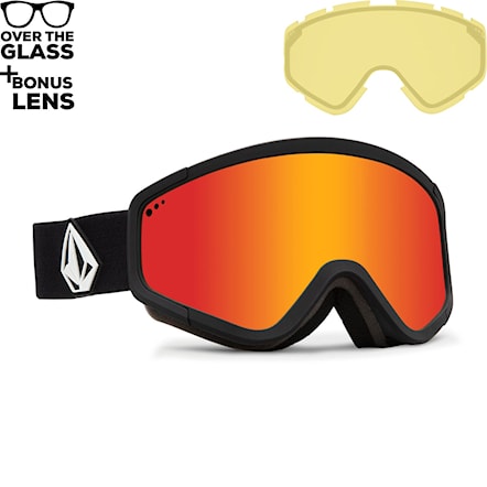 Snowboard Goggles Volcom Attunga matte black | red chrome+yellow 2024 - 1