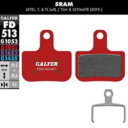 Klocek hamulcowy Galfer Advanced FD513 G1851 SRAM - 1