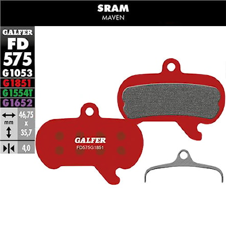 Brzdové destičky Galfer Advanced FD575 G1851 SRAM Maven - 1