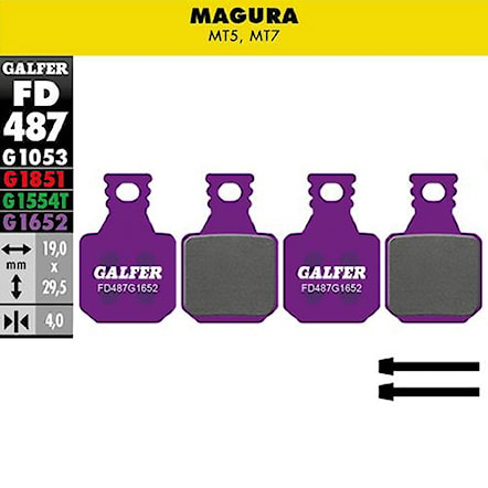 Brzdové doštičky Galfer E-Bike FD487 G1652 Magura - 1