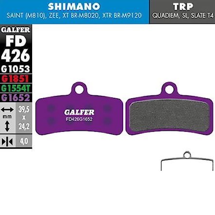 Brake Pads Galfer E-Bikes FD426 G1652 Shimano, Tektro, TRP - 1