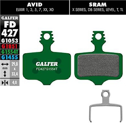 Brake Pads Galfer Pro FD427 G1554T Avid/SRAM/Braking/Lewis - 1