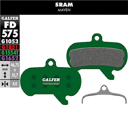 Brzdové destičky Galfer Pro FD575 G1554T SRAM Maven - 1