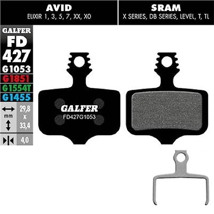 Brake Pads Galfer Standard FD427 G1053 Avid/SRAM/Braking/Lewis - 1