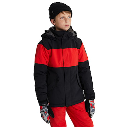 Snowboard Jacket Burton Boys Symbol true black/flame scarlet 2021 - 1