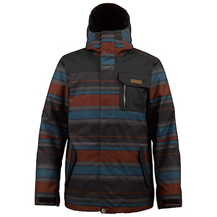 Snowboard Jacket Burton Poacher true black/leeds stripe print 2014 - 1