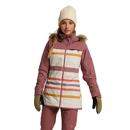 Snowboard Jacket Burton Wms Lelah rose brown/creme brulee woven 2021 - 1