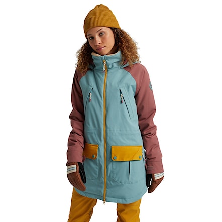 Snowboard Jacket Burton Wms Prowess trellis/rose brown/harvest gold 2021 - 1