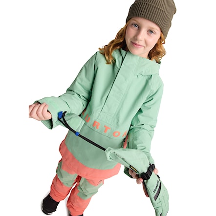Kurtka snowboardowa Burton Kids Frostner Anorak soft sage/peach echo 2026 - 4