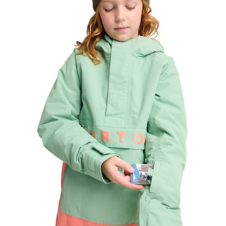 Kurtka snowboardowa Burton Kids Frostner Anorak soft sage/peach echo 2026 - 5