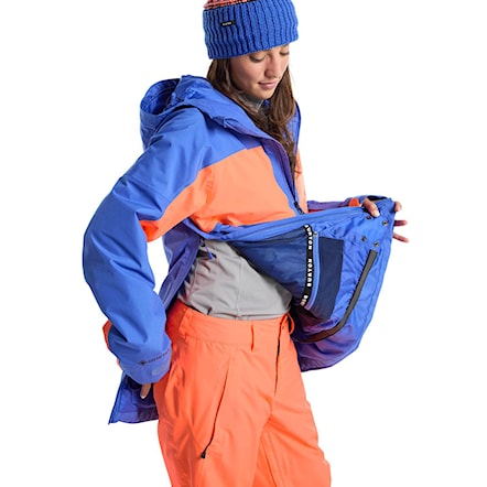 Snowboard Jacket Burton Wms Gore Pillowline Anorak amparo blue/tetra orange 2023 - 3