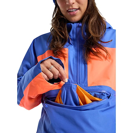 Snowboard Jacket Burton Wms Gore Pillowline Anorak amparo blue/tetra orange 2023 - 7