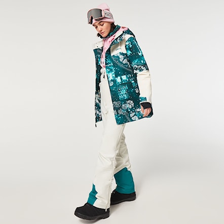 Snowboard Jacket Oakley WMS TC Aurora RC Insulated Jkt green bandana pt/white 2023 - 5