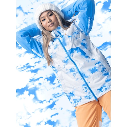 Snowboard Jacket Roxy Chloe Kim azure blue clouds 2024 - 13