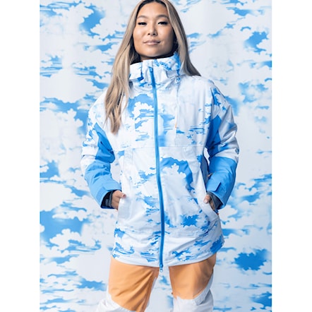 Snowboard Jacket Roxy Chloe Kim azure blue clouds 2024 - 15