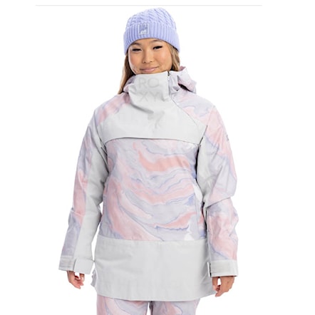 Snowboard Jacket Roxy Chloe Kim Overhead grey violet marble 2023 - 1
