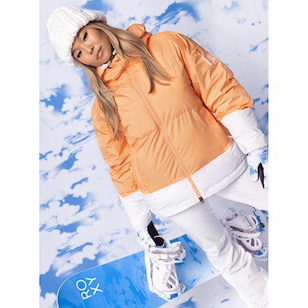 Kurtka snowboardowa Roxy Chloe Kim Puffy mock orange 2024 - 11