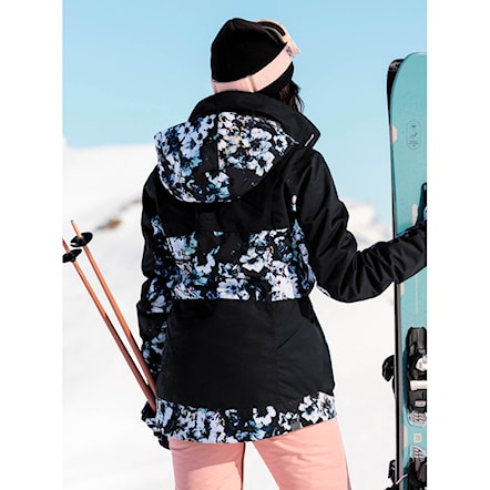 Snowboard Jacket Roxy Presence Parka true black black flowers 2023 - 17