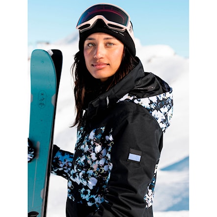 Kurtka snowboardowa Roxy Presence Parka true black black flowers 2023 - 18