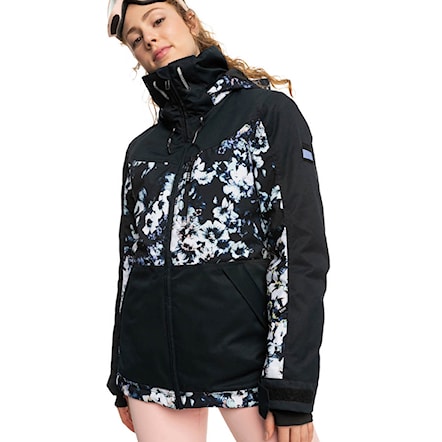Snowboard Jacket Roxy Presence Parka true black black flowers 2023 - 1