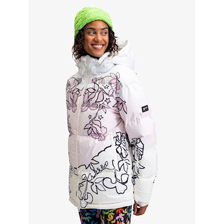 Bunda na snowboard Roxy X Rowley Puffer bright white laurel floral 2024 - 12