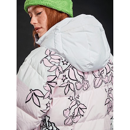 Bunda na snowboard Roxy X Rowley Puffer bright white laurel floral 2024 - 17