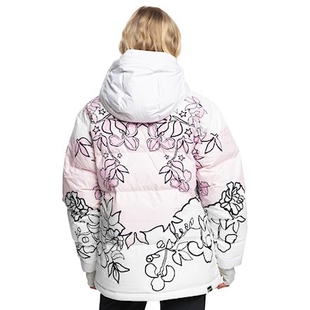 Bunda na snowboard Roxy X Rowley Puffer bright white laurel floral 2024 - 2