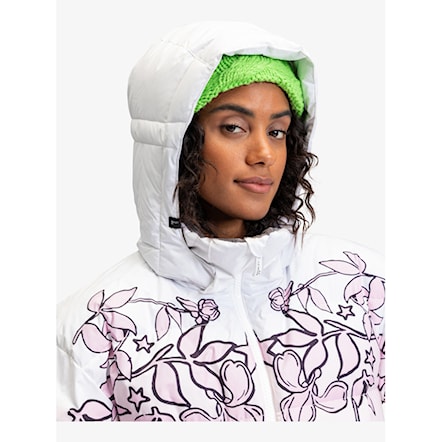 Bunda na snowboard Roxy X Rowley Puffer bright white laurel floral 2024 - 4
