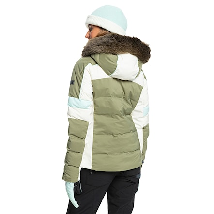 Snowboard Jacket Roxy Snow Blizzard lichen green deep Snowboard Zezula | Insulated