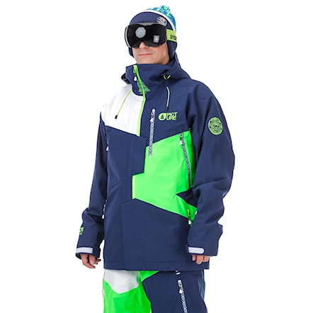 Snowboard Jacket Picture Nova dark blue/neon green/white 2017 - 1