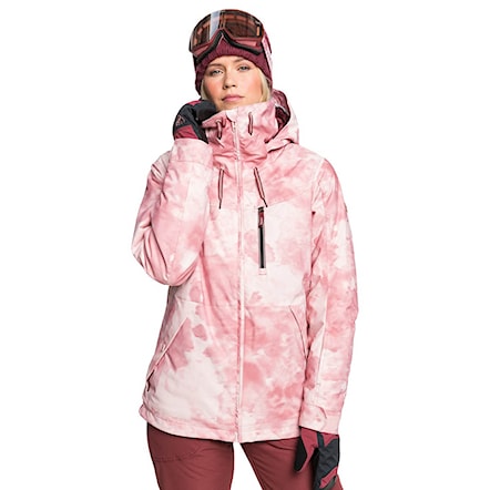 Snowboard Jacket Roxy Presence Parka silver pink tie dye 2021 - 1