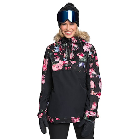 Kurtka snowboardowa Roxy Shelter true black blooming party 2021 - 1