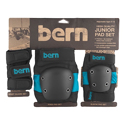 Ochraniacze na kolana Bern Junior Pad Set blue on black 2018 - 1