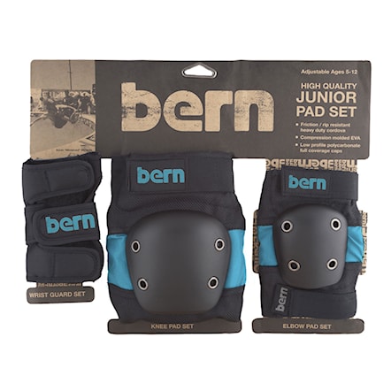 Ochraniacze na kolana Bern Junior Pad Set blue on black 2017 - 1