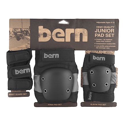 Ochraniacze na kolana Bern Junior Pad Set grey on black 2018 - 1