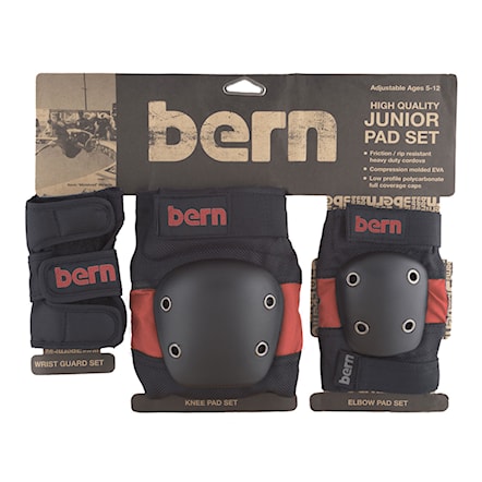 Ochraniacze na kolana Bern Junior Pad Set red on black 2017 - 1