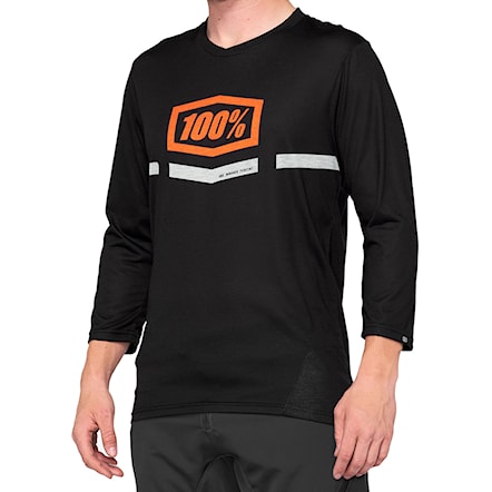 Bike koszulka 100% Airmatic 3/4 Sleeve Jersey black/orange 2020 - 1