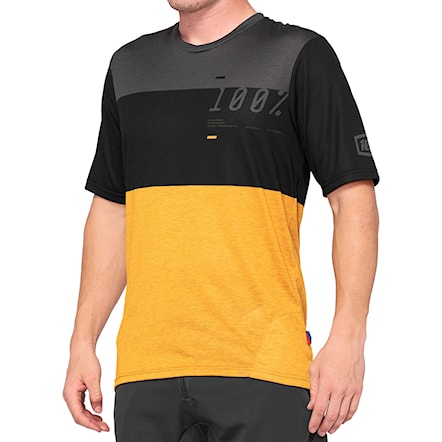 Bike koszulka 100% Airmatic Jersey black/mustard 2020 - 1