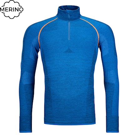 T-shirt ORTOVOX 230 Competition Zip Neck just blue 2023 - 1