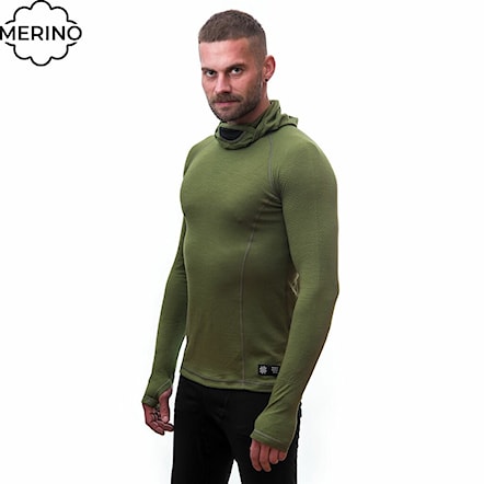 T-shirt Sensor Merino Double Face Hood safari green 2024 - 1