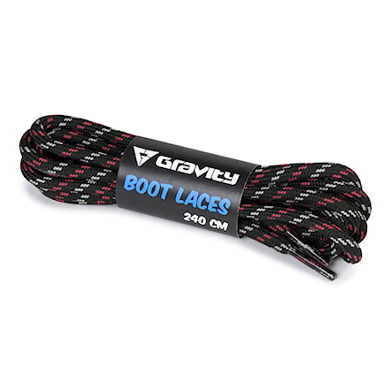 Shoelaces Gravity Boot Laces black/red/grey 2017 - 1