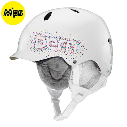 Snowboard Helmet Bern Bandita Jr Mips gloss white confetti 2018 - 1