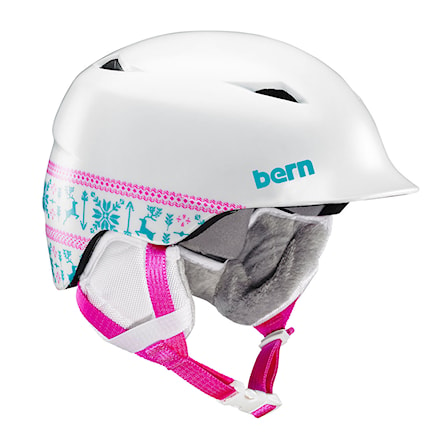 Snowboard Helmet Bern Camino satin white fair isle 2019 - 1
