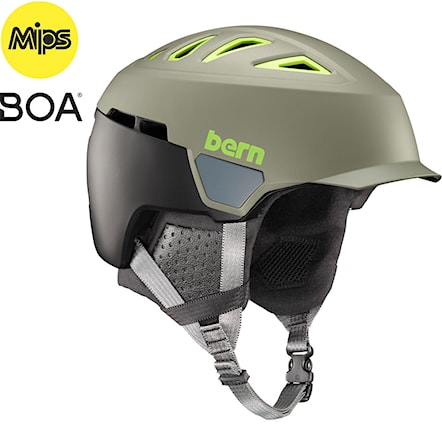 Snowboard Helmet Bern Heist Brim Mips matte desert lime 2020 - 1