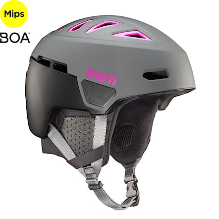 Kask snowboardowy Bern Heist Mips matte grey and pink 2020 - 1