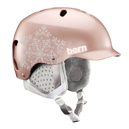 Snowboard Helmet Bern Lenox satin rose gold snowflake 2021 - 1