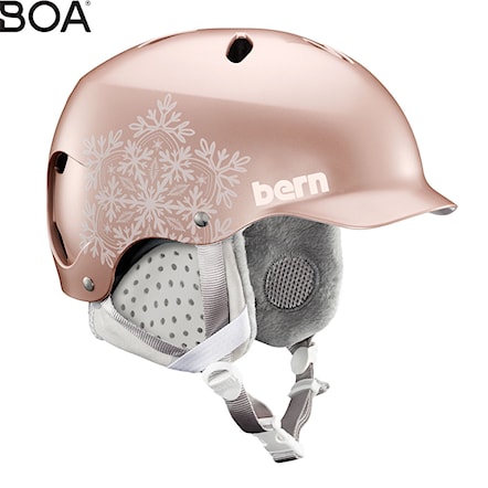 Snowboard Helmet Bern Lenox satin rose gold snowflake 2020 - 1