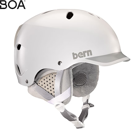 Snowboard Helmet Bern Lenox satin white/grey brim 2020 - 1