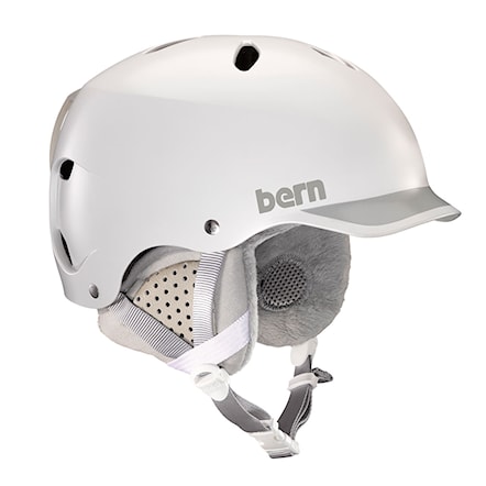 Snowboard Helmet Bern Lenox satin white/grey trim 2019 - 1