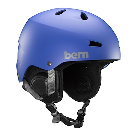 Snowboard Helmet Bern Macon Crank Fit matte cobalt blue 2018 - 1